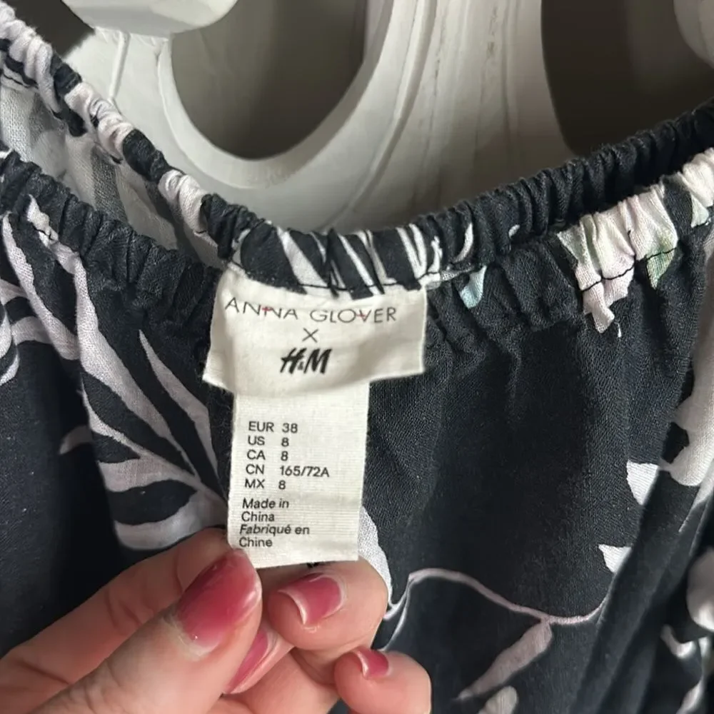 H&M Floral Linen Jumpsuit